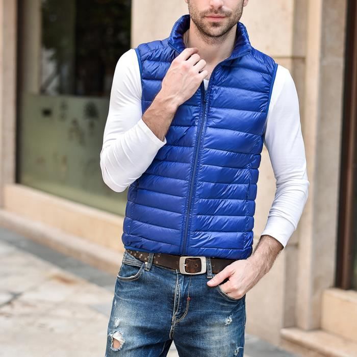 Doudoune Sans Manche Homme Jacket Hiver Chaud col Rond Jacket Ultra Legere Doudoune Casual Matelasse Bleu 1 Bleu 1 Cdiscount Pret a Porter