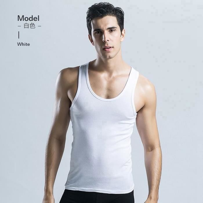 Pack De 3 Débardeurs Homme 100% Coton Blanc – XXL, Pour Gym Et été