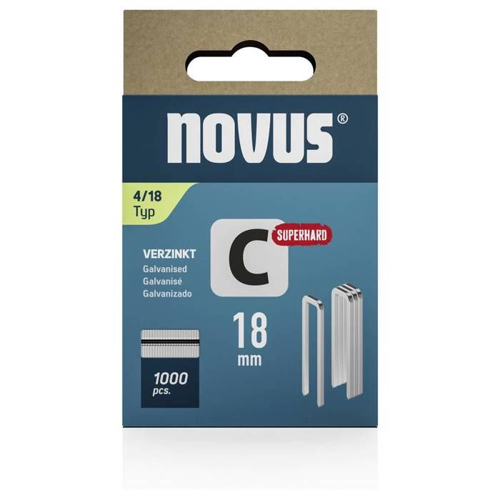 Novus Tools 1000x Smalle Rugklemmen Type 4/26 – 6,1 Mm Rug, 1,1 Mm Draad, RVS V2A, Geschikt Voor Tacker, Ideaal Voor Buiten én Binnen
