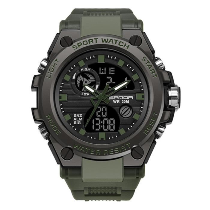 Montre LED Homme Sport étanche - Style Militaire Avec Date - Marque Shoous - Neuf Sans étiquette