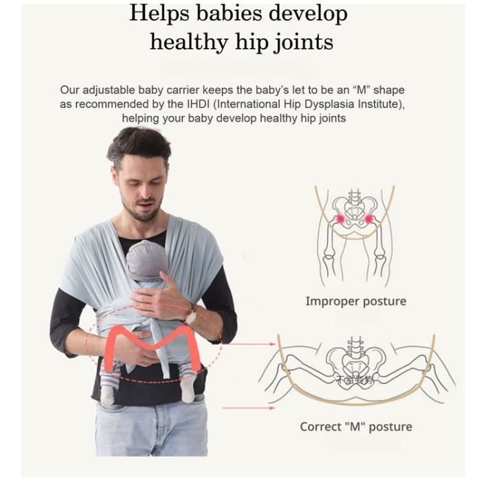 Écharpe de portage facile à enfiler, réglable, unisex - OLY MAGIC - Unique  - Jusqu'à 10 kg - Noir - Cdiscount Puériculture & Eveil bébé