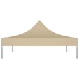 Toile de rechange pour parasol - DIOCHE - Toit de tente de réception 3x3 m Beige - Résistant aux UV et à l'eau-2