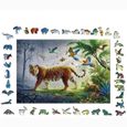 Puzzle en bois Tigre de la jungle 500 pièces robustes et naturelles dont 40 figurines en bois (whimsies), Qualité premium - Pour enf-2