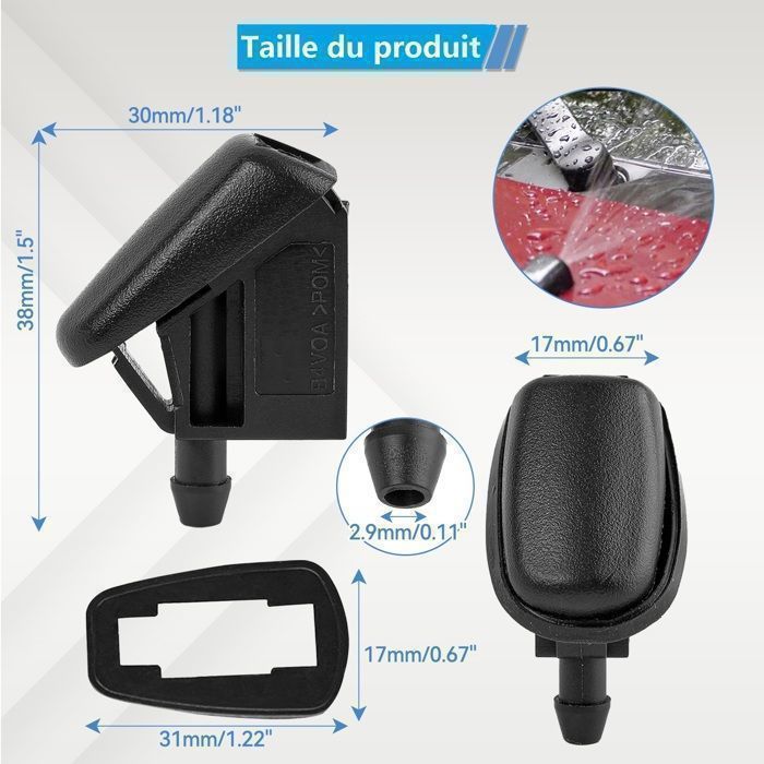 Lot De 2 Buses Lave-Glace Pare-Brise – Pour Ford Econoline 2008-2013 – Pulvérisation En Éventail