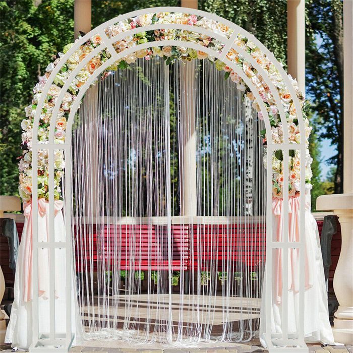 Arche Mariage Métal Argenté Réglable 1-3m Hauteur X 2-6m Longueur – Support Décoration Fête, Anniversaire, Mariage (6x3m)