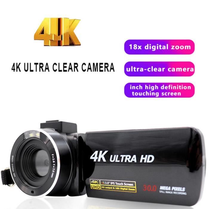 Camera Haut Resolution Caméra numérique haute définition 4K avec zoom 18X et écran tactile IPS ...