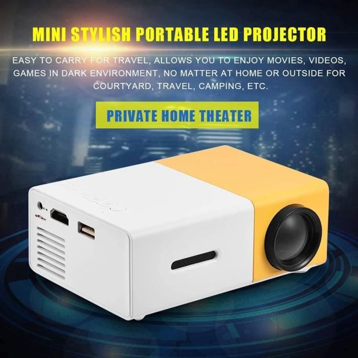Mini Projecteur - VOLY - Pico Rétroprojecteur à LED - 500 lumens - 24-60  Pouces - Orange