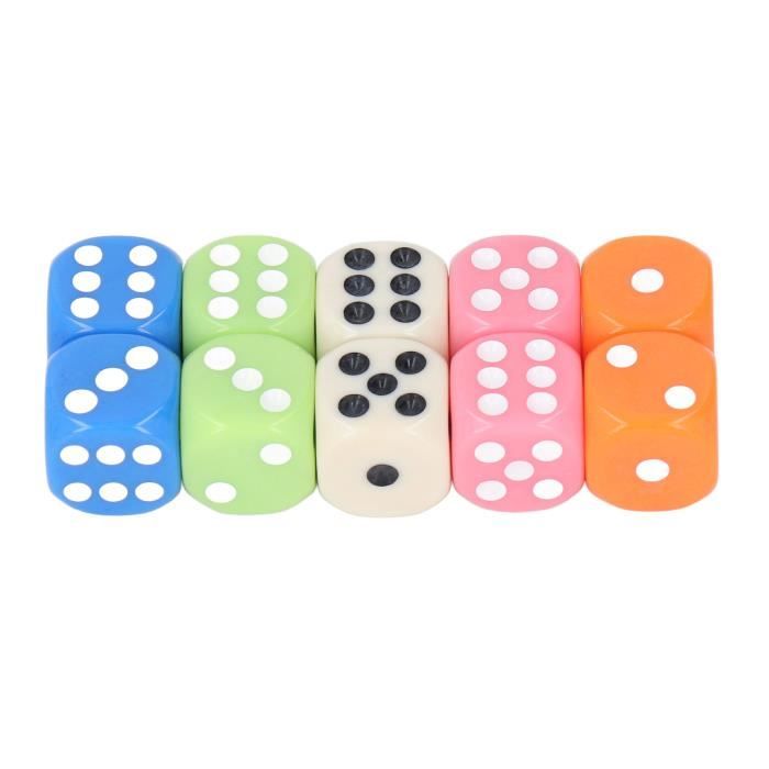 Dés de jeu à 6 faces - ATYHAO - 10 pièces - Blanc - Résistance aux