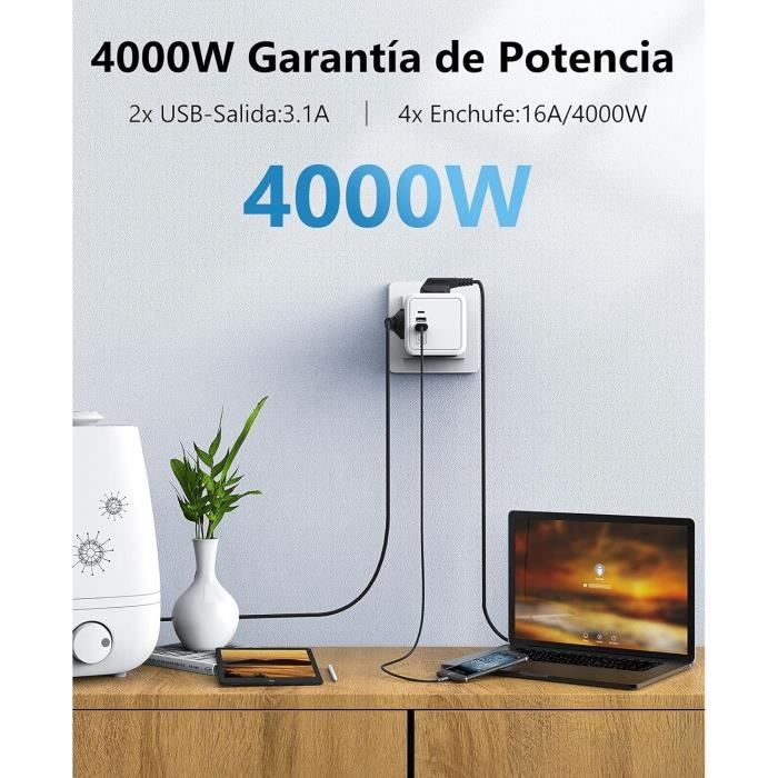 Prise Multiple, Prise Multiple USB Avec Lumière Nocturne à Capteur Et