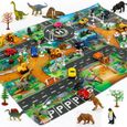 Tapis d'éveil,45 pièces dinosaure carte du monde jouet voiture modèle tapis de jeu interactif enfants Playhouse jouets - Type car 1-3