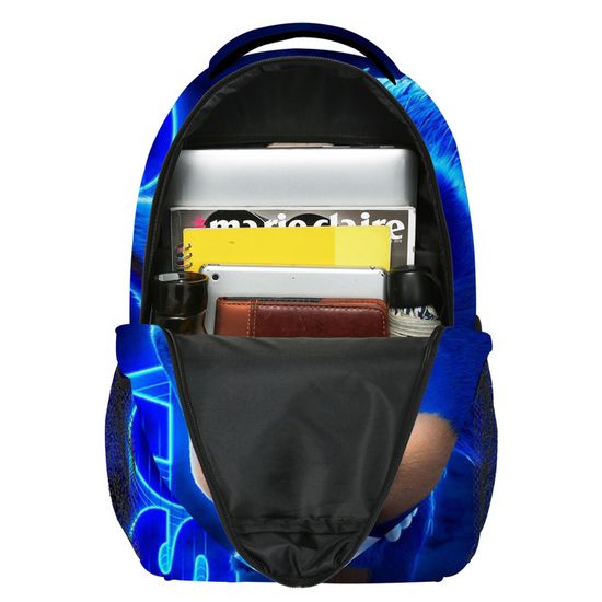 Sac à Dos Enfant Sonic Bleu - 29 Cm, Polyester, Bretelles Ajustables, Poches Multiples, Maternelle, Sorties - 10
