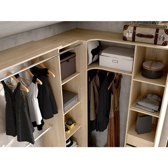 Dressing d'angle extensible VENTEUNIQUE DORIAN Chêne et gris