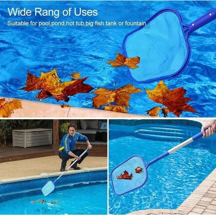 Épuisette Piscine Jsdoin - Manche Télescopique 120cm à 160cm | Nettoyage Surface
