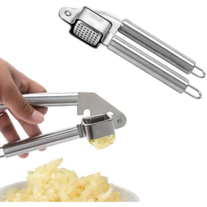 Presse-Ail En Acier Inoxydable Avec Ouvreur, Éplucheur De Tube En Silicone, Grattoir, Brosse De Nettoyage, Hachoir à Ail à Main, Outils D'Éplucheur Rotatif (6 Pcs