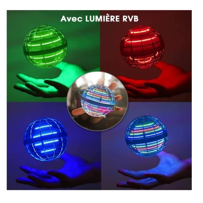 Boule Volante Lumineuse, Flying Spinner Orb Hover Ball Jouets, Mini