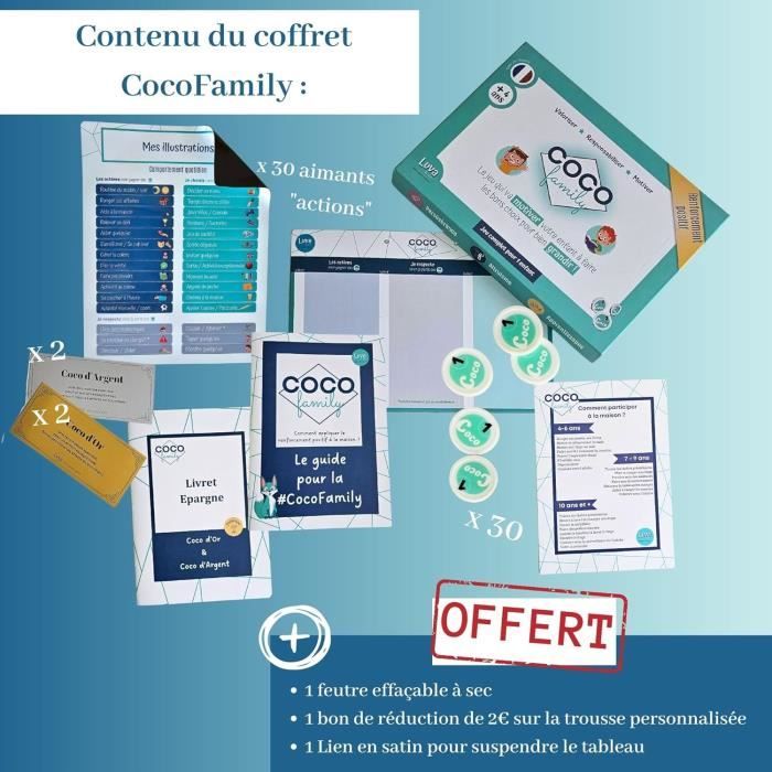 Jeu Motivation Enfants 3-7 Ans Luva And Co Kit Additionnel Cocofamily Tableau De Récompenses Magnétique Enfant 3-7 Ans - Jeu Éducatif Montessori Renforcement Positif