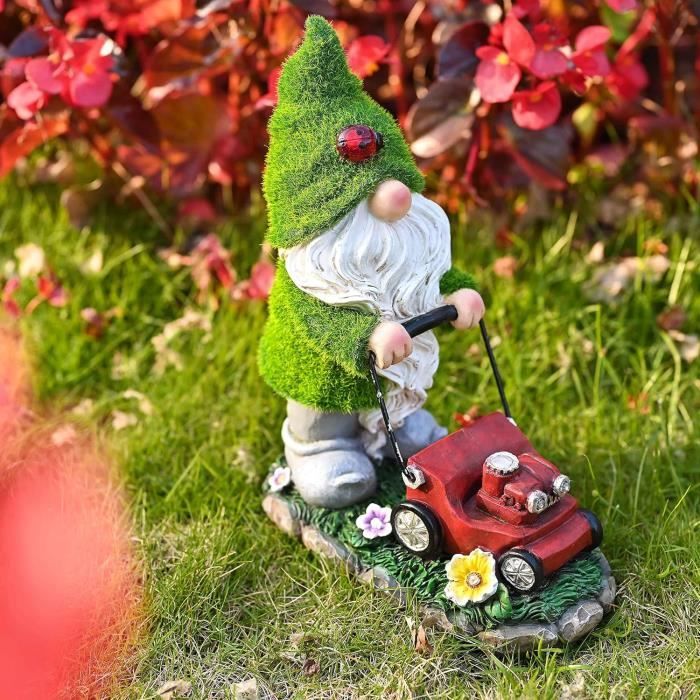 Statue Nain De Jardin En Résine – 21 Cm, Finition Bois/pierre – Pour Décor Intérieur Ou Extérieur, Résistant Aux Intempéries