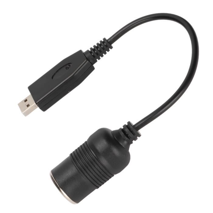 TMISHION USB vers allume‑cigare de voiture USB vers Voiture Allume-cigare  Multi-protection Convertisseur de Câble de son detachee