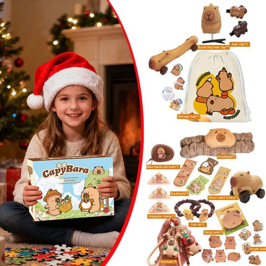 Calendrier De L’Avent Capybara 2025 – 24 Jours Avec Ornements Acryliques 2D | Décoration De Noël, Compte à Rebours Familial