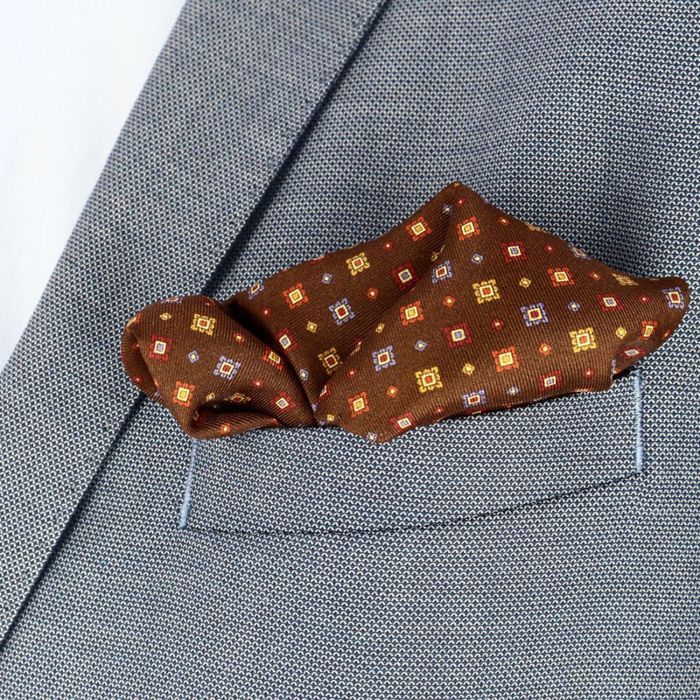 Pochette Homme En Pure Soie Italienne – Modèle Sofia Marine – Tony & Paul – Fabriqué En Italie – Neuf Avec étiquettes