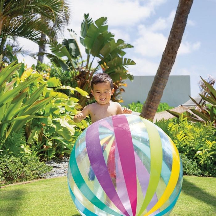 Ballon De Plage Jumbo – 67 Cm, Vinyle Résistant, Avec Valve De Sécurité – Pour Jeux, Plage, Piscine