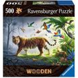 Puzzle en bois Tigre de la jungle 500 pièces robustes et naturelles dont 40 figurines en bois (whimsies), Qualité premium - Pour enf-6