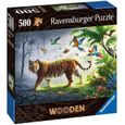 Puzzle en bois Tigre de la jungle 500 pièces robustes et naturelles dont 40 figurines en bois (whimsies), Qualité premium - Pour enf-8