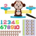 Jouet Balance Singe Jeu Monkey Maths Jouet d'apprentissage Mathématiques Jouet d'Échelle d'Équilibre Singe Jouet Éducatif -0