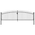 4784Mall® Double portail avec haut sous forme de lance 400 x 200 cm Clôture Grillage Brise vue|Portail de clôture|Porte de jardin|Po-0