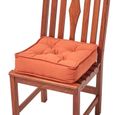 Galette de chaise coussin rehausseur en coton Terracotta, 40 x 40 x 10 cm-0