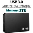 Happy-Disque dur externe portable 2T Stockage USB 30 - Noir 2 To-0