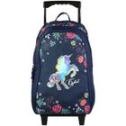 Sac à dos à roulettes - BAGTROTTER - Cybel - 45 cm - Cheval Licorne - Bleu et Rose
