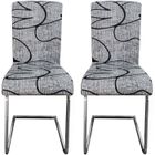 DRMKER Lot de 2 Housse de Chaise Extensible Imprimé, Couverture Protecteur de Chaise Salle a Manger Universel Lavable Moderne Decoration