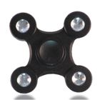 Hand spinner fidget spinner luxe Kaeesi® en métal anti-stress avec strass 4 branches noir