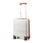Kono Valise Cabine 45x20x35cm Valise de Voyage Trolley Rigide en ABS avec Bagages à Main à 4 roulettes et Serrure TSA, Crème