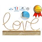 TECH DISCOUNT lampe love lumineuse blanche veilleuse originale à piles LED décoration intérieure lampe à poser chambre ampoule néon avec socle