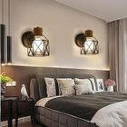 WOTTES UNI Applique Mural Industrielle Lot de 2 Eclairage Mural Vintage en Métal E27 Lampe de Mur Luminaire Intérieur -Noir