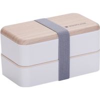 Lunch Box Blanc Bambou Boîte Bento Premium avec 2 Couverts Solides Bon Hermétique et Passe Au Micro-Ondes Et Lave-Vaisselle sans BPA