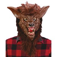 Loup-garou Masque Brown avec des dents réalistes