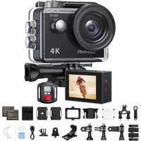 Caméra Sport 4K 30fps 20MP WiFi - Camera 4k Étanche jusqu'à 30M avec Stabilisation, Grand Angle de 170° - Télécommande 2.4G