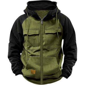 Sweat à Capuche Homme Militaire Chaleur Doublure – Sweat Running Travail Randonnée Décontracté Pas Cher