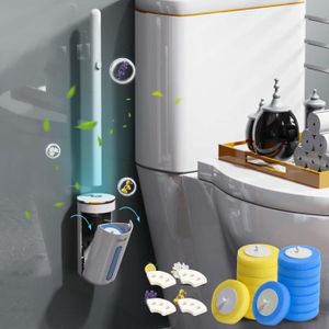 Toilettes à usage unique système de nettoyage à usage unique Toilette Brosse  frais avec 12 têtes de recharge, ToiletWand, Nettoyeur de toilettes  Baguette for salle de bain Nettoyage (Color : 1) 