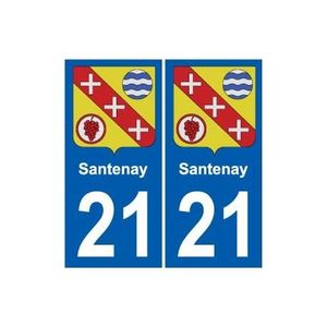 DÉCORATION VÉHICULE 21 Santenay blason autocollant plaque stickers vil