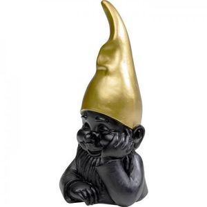 OBJET DÉCORATIF Figurine nain de jardin noir 21 cm GNOME