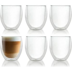 Luxus 4Pcs Tasse à Café/Thé en verre double paroi avec poignée, Résistant à  la chaleur à prix pas cher