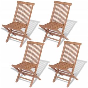 Ensemble table et chaise de jardin Chaises pliables de jardin en bois de teck solide 
