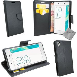 Sony Xperia X F5121 Étui en cuir grainé avec porte-cartes et fenêtre pour Sony Xperia X Dual F5122