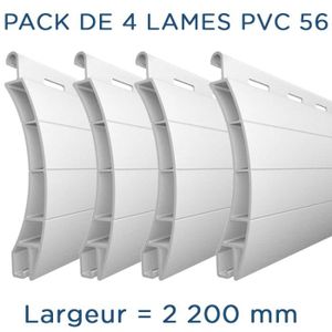 VOLET ROULANT Pack 4 lames - 2200mm - PVC56 - Blanc - AJ