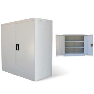 Armoire Verrouillable Avec 2 Portes Acier 90 X 40 X 180 Cm Gris