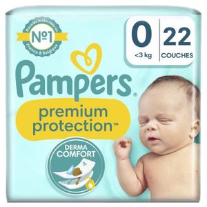 COUCHE LOT DE 3 - PAMPERS - Premium Protection New Baby - Couches Taille 0-3kg - paquet de 22 couches